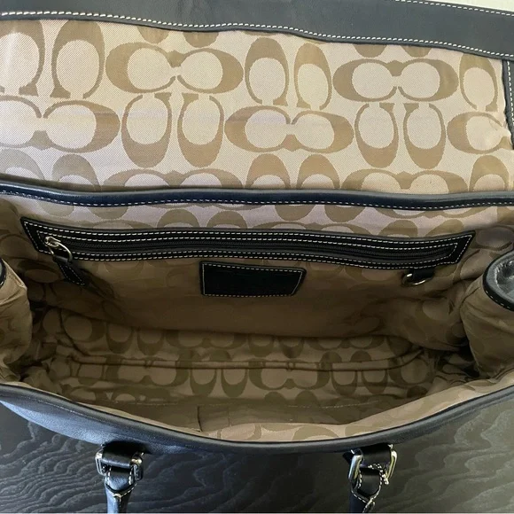 Vintage Coach 9550 Black Leather Hampton Soho Flap Back Satchel - Picture 7 of 12